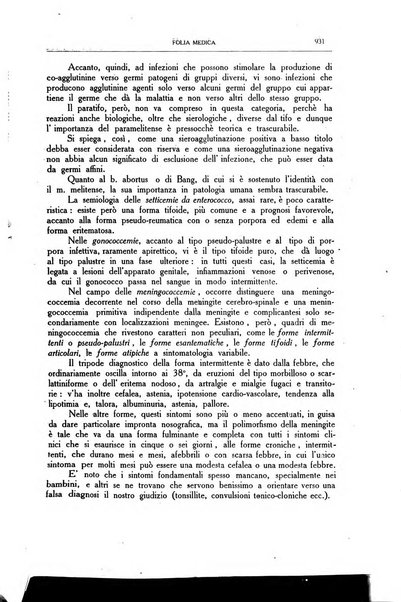 Folia medica periodico trimensile di patologia e clinica medica