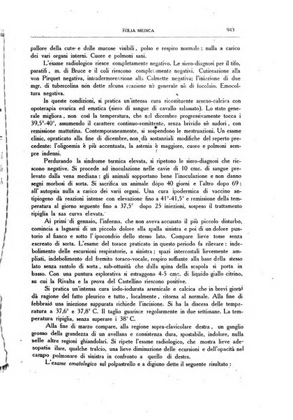 Folia medica periodico trimensile di patologia e clinica medica