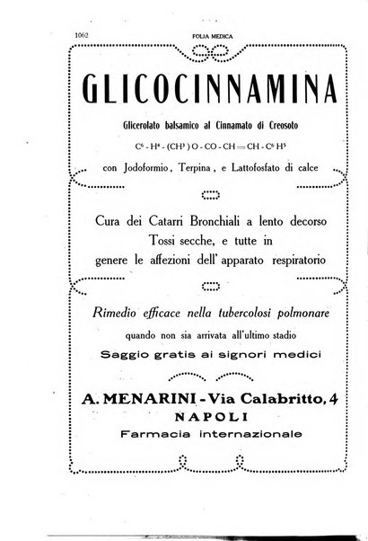 Folia medica periodico trimensile di patologia e clinica medica