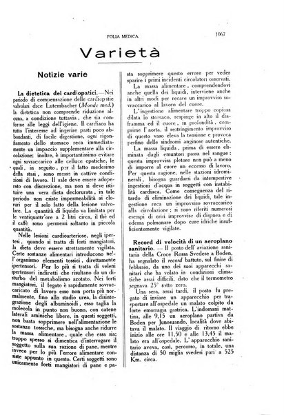 Folia medica periodico trimensile di patologia e clinica medica