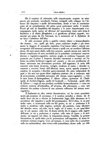 Folia medica periodico trimensile di patologia e clinica medica