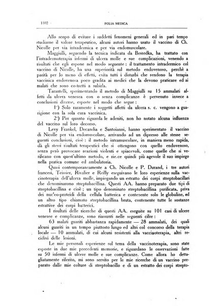 Folia medica periodico trimensile di patologia e clinica medica