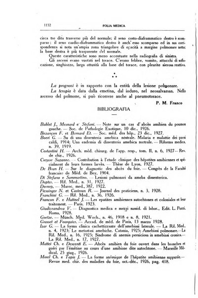 Folia medica periodico trimensile di patologia e clinica medica