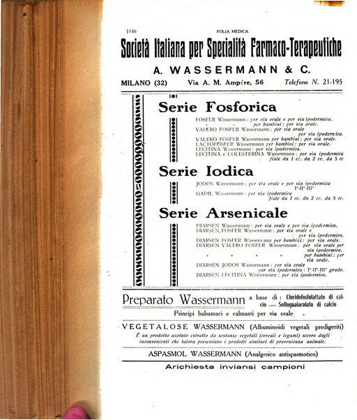 Folia medica periodico trimensile di patologia e clinica medica