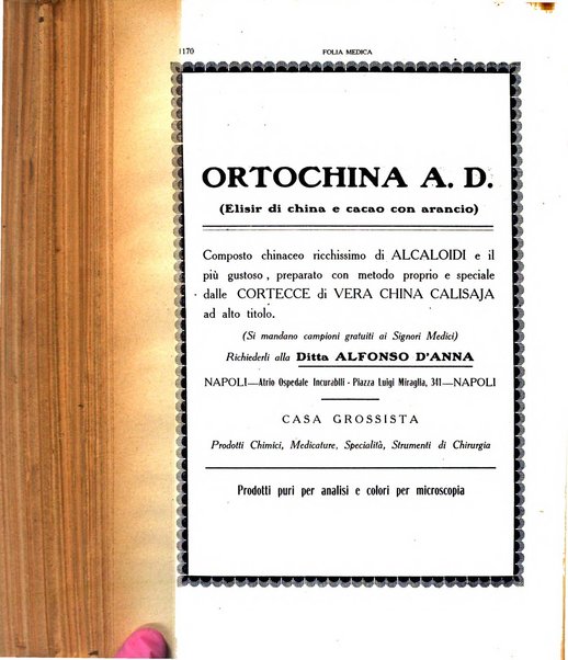 Folia medica periodico trimensile di patologia e clinica medica