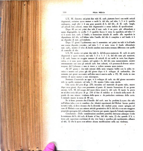 Folia medica periodico trimensile di patologia e clinica medica