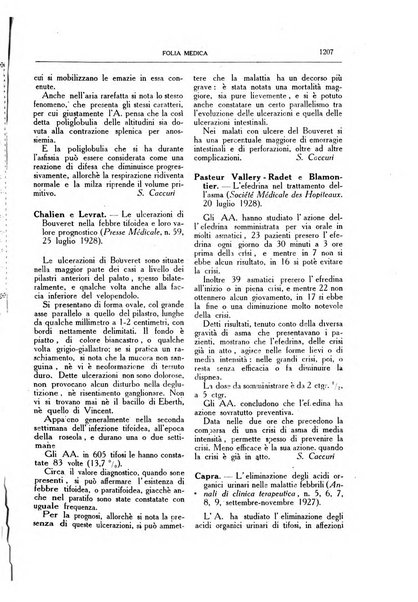 Folia medica periodico trimensile di patologia e clinica medica