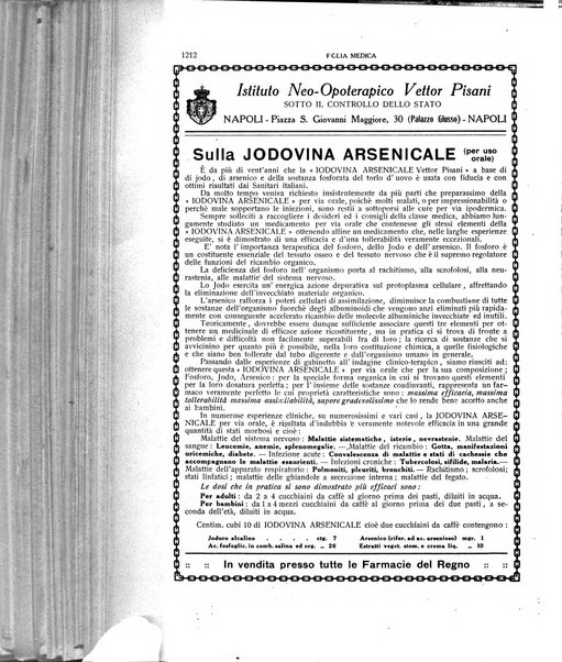 Folia medica periodico trimensile di patologia e clinica medica