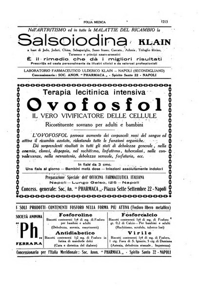 Folia medica periodico trimensile di patologia e clinica medica