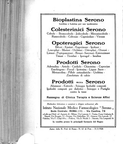 Folia medica periodico trimensile di patologia e clinica medica