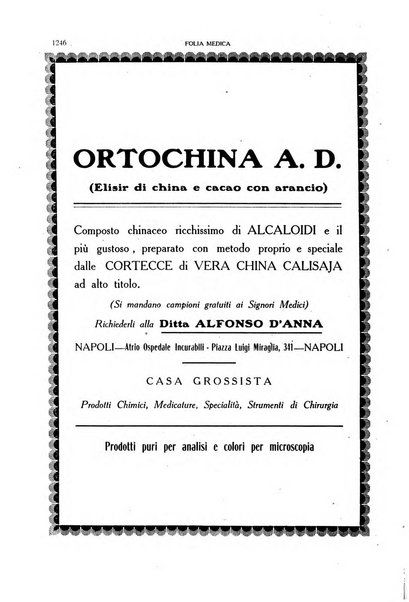 Folia medica periodico trimensile di patologia e clinica medica