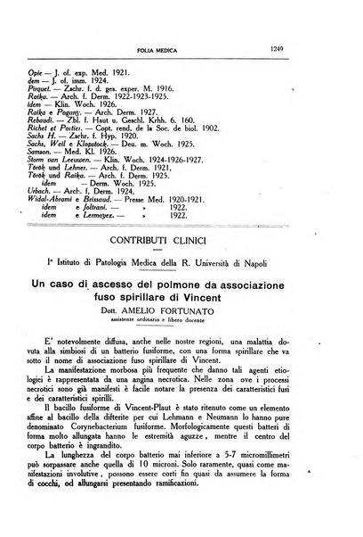 Folia medica periodico trimensile di patologia e clinica medica