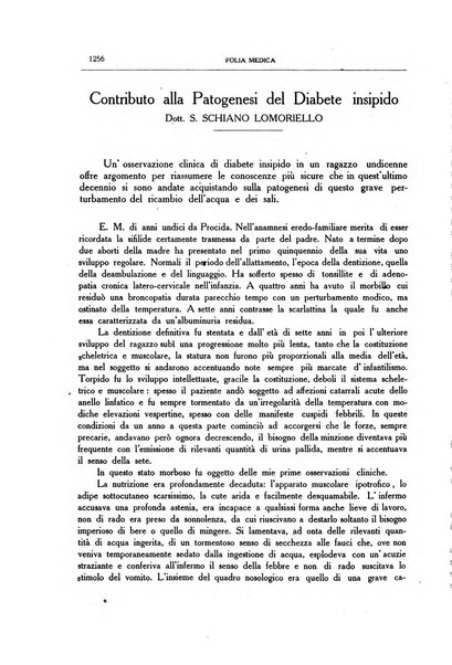 Folia medica periodico trimensile di patologia e clinica medica