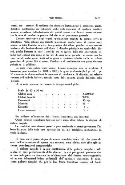 Folia medica periodico trimensile di patologia e clinica medica