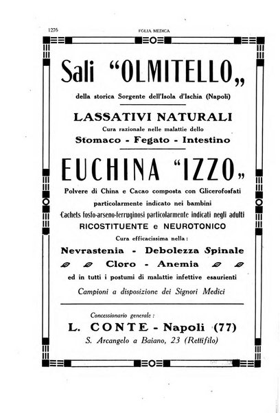 Folia medica periodico trimensile di patologia e clinica medica