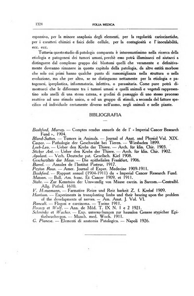 Folia medica periodico trimensile di patologia e clinica medica