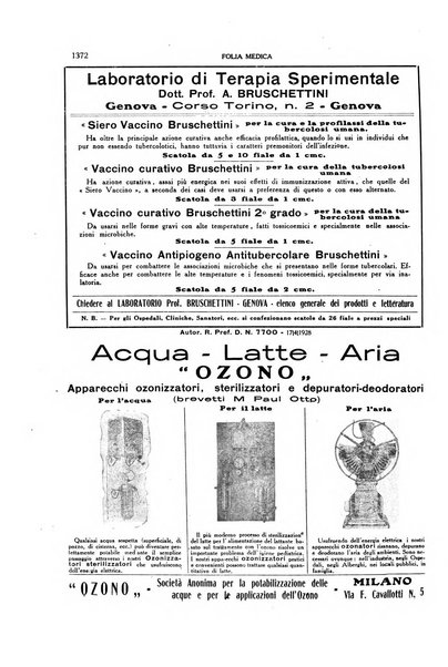 Folia medica periodico trimensile di patologia e clinica medica