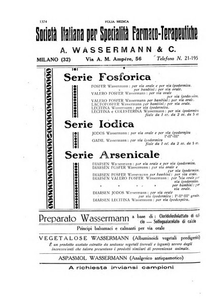 Folia medica periodico trimensile di patologia e clinica medica