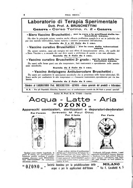 Folia medica periodico trimensile di patologia e clinica medica