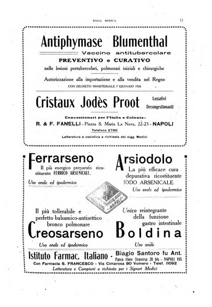 Folia medica periodico trimensile di patologia e clinica medica