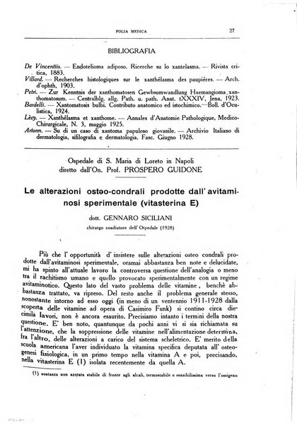 Folia medica periodico trimensile di patologia e clinica medica