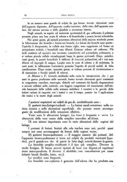 Folia medica periodico trimensile di patologia e clinica medica