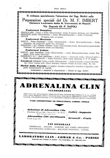 Folia medica periodico trimensile di patologia e clinica medica