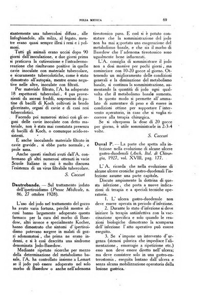 Folia medica periodico trimensile di patologia e clinica medica