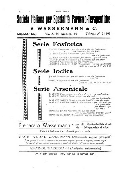 Folia medica periodico trimensile di patologia e clinica medica