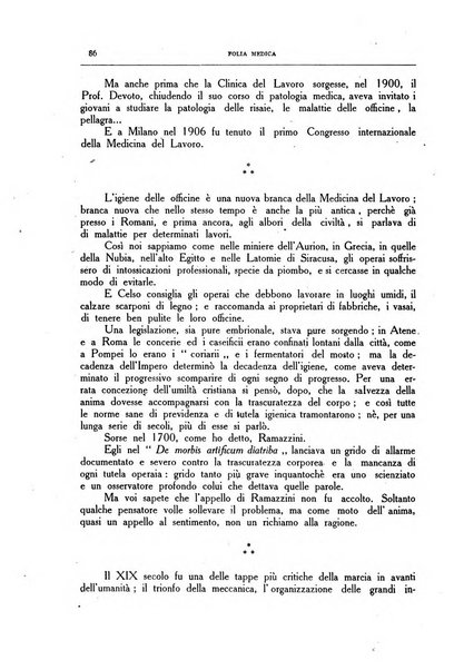 Folia medica periodico trimensile di patologia e clinica medica