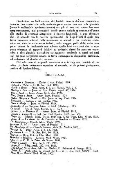 Folia medica periodico trimensile di patologia e clinica medica