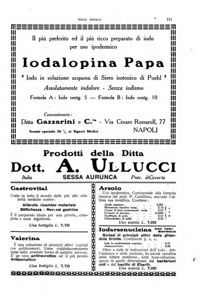 Folia medica periodico trimensile di patologia e clinica medica