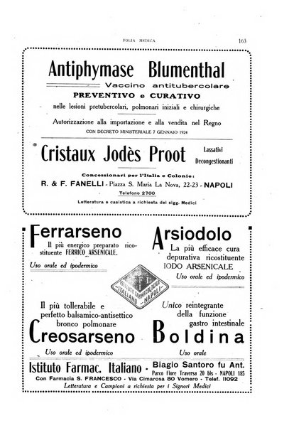 Folia medica periodico trimensile di patologia e clinica medica