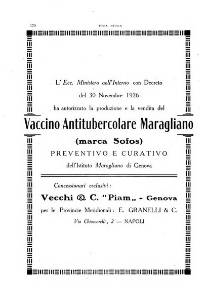 Folia medica periodico trimensile di patologia e clinica medica