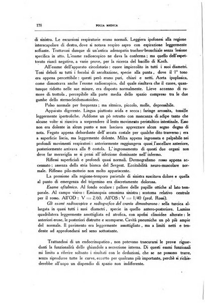 Folia medica periodico trimensile di patologia e clinica medica