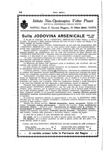 Folia medica periodico trimensile di patologia e clinica medica