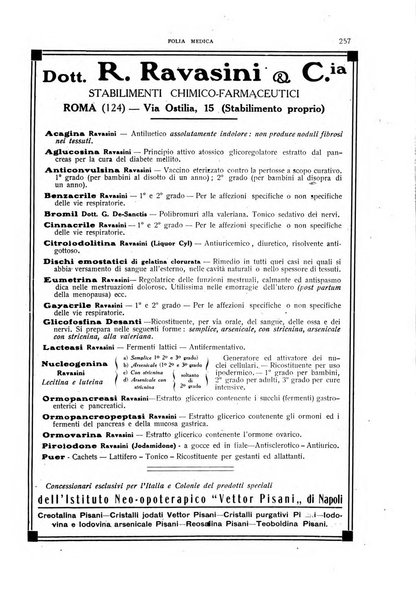 Folia medica periodico trimensile di patologia e clinica medica