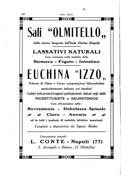 Folia medica periodico trimensile di patologia e clinica medica