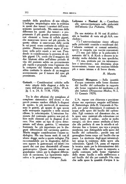 Folia medica periodico trimensile di patologia e clinica medica