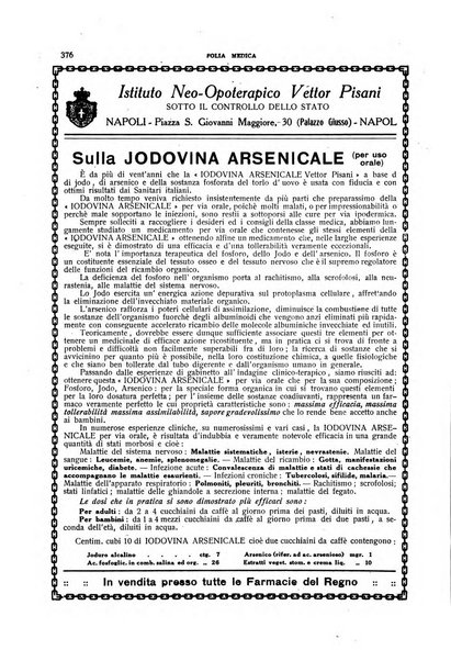 Folia medica periodico trimensile di patologia e clinica medica