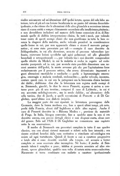 Folia medica periodico trimensile di patologia e clinica medica