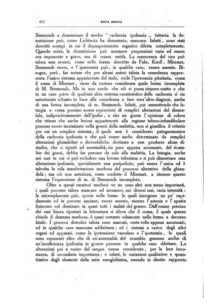 Folia medica periodico trimensile di patologia e clinica medica