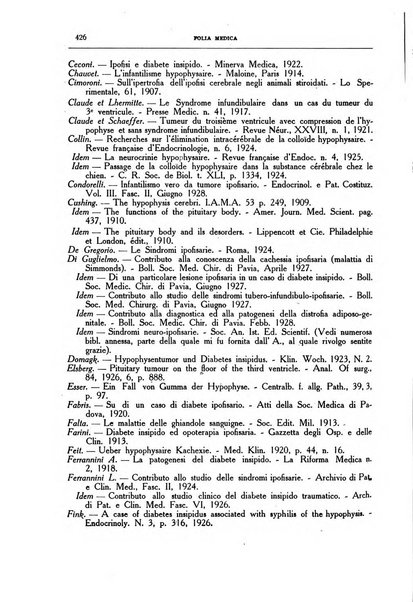 Folia medica periodico trimensile di patologia e clinica medica