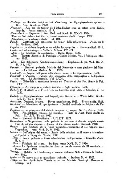 Folia medica periodico trimensile di patologia e clinica medica