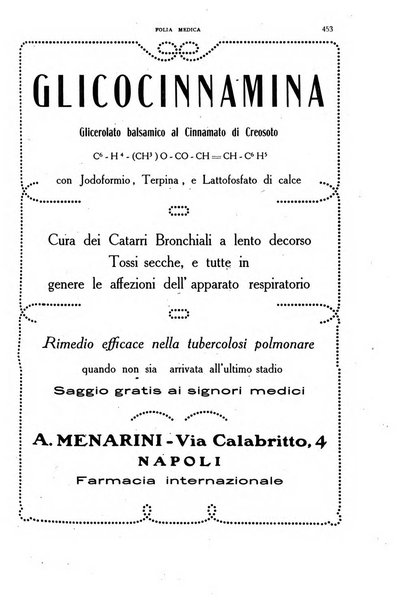 Folia medica periodico trimensile di patologia e clinica medica