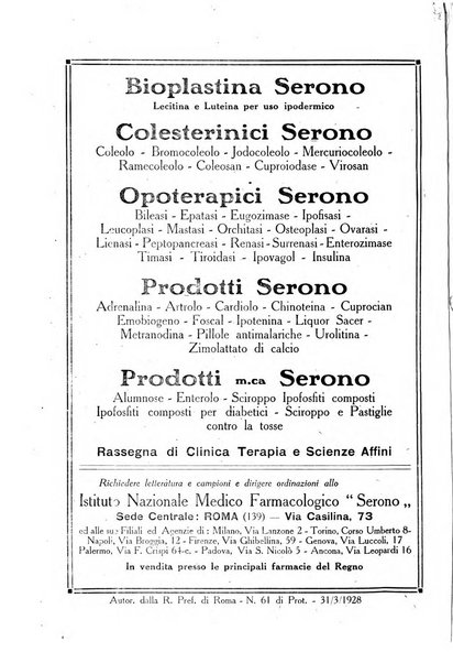 Folia medica periodico trimensile di patologia e clinica medica