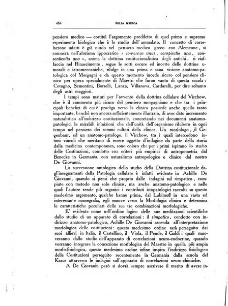 Folia medica periodico trimensile di patologia e clinica medica