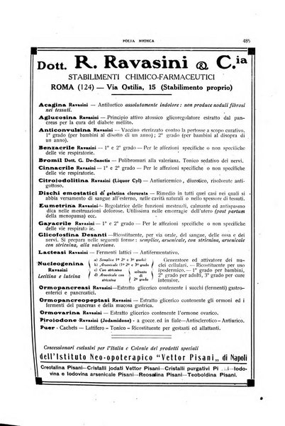 Folia medica periodico trimensile di patologia e clinica medica