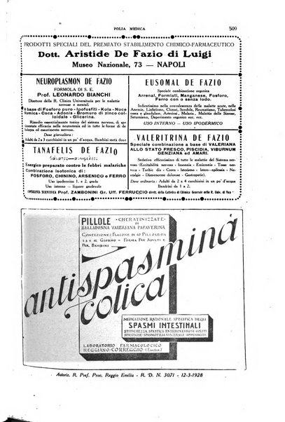 Folia medica periodico trimensile di patologia e clinica medica