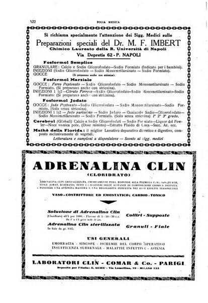 Folia medica periodico trimensile di patologia e clinica medica